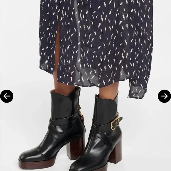 Chloe Izzie Leather Platform Boots - Picture 3 of 9